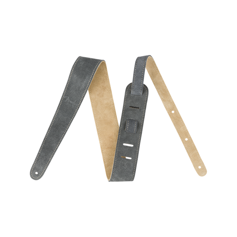 Fender 2" Suede Strap, Gray/Tan, Reversible - 1