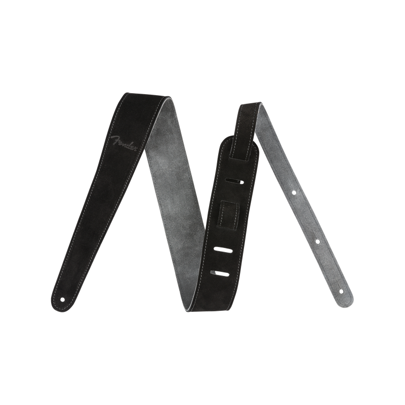 Fender 2" Suede Strap, Black/Gray, Reversible - 1