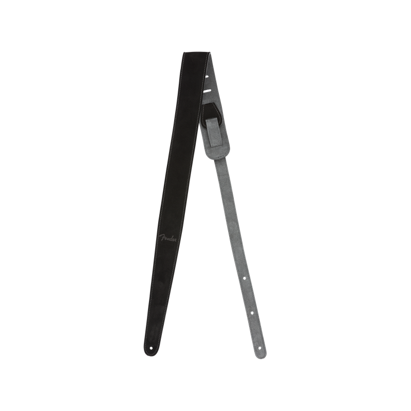 Fender 2" Suede Strap, Black/Gray, Reversible - 2