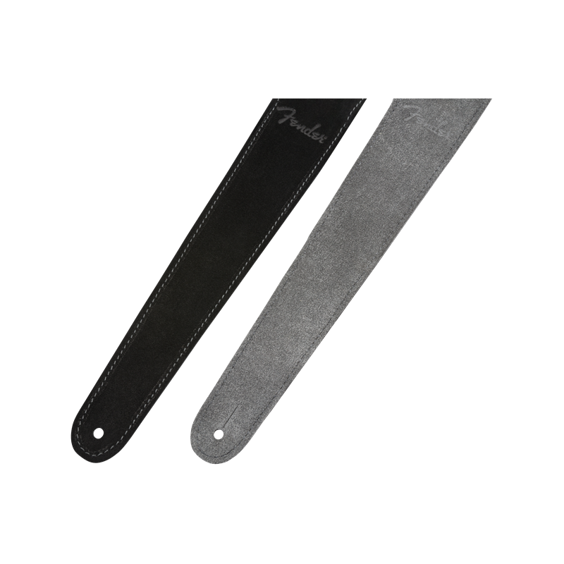 Fender 2" Suede Strap, Black/Gray, Reversible - 4