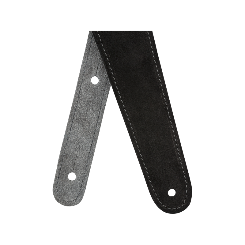 Fender 2" Suede Strap, Black/Gray, Reversible - 5