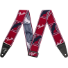 Fender Weighless™ 2" Mono Strap, Red/White/Blue - 1