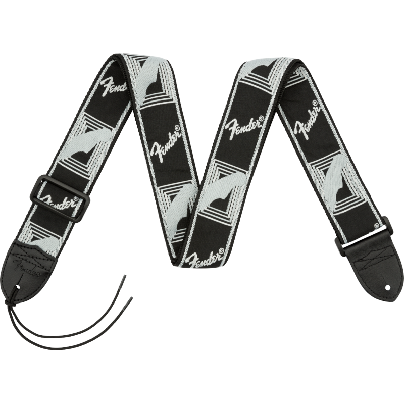 Fender  2" Monogrammed Strap, Black/Light Grey/Dark Grey - 1