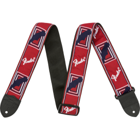 Fender  2" Monogrammed Strap, Red/White/Blue - 1