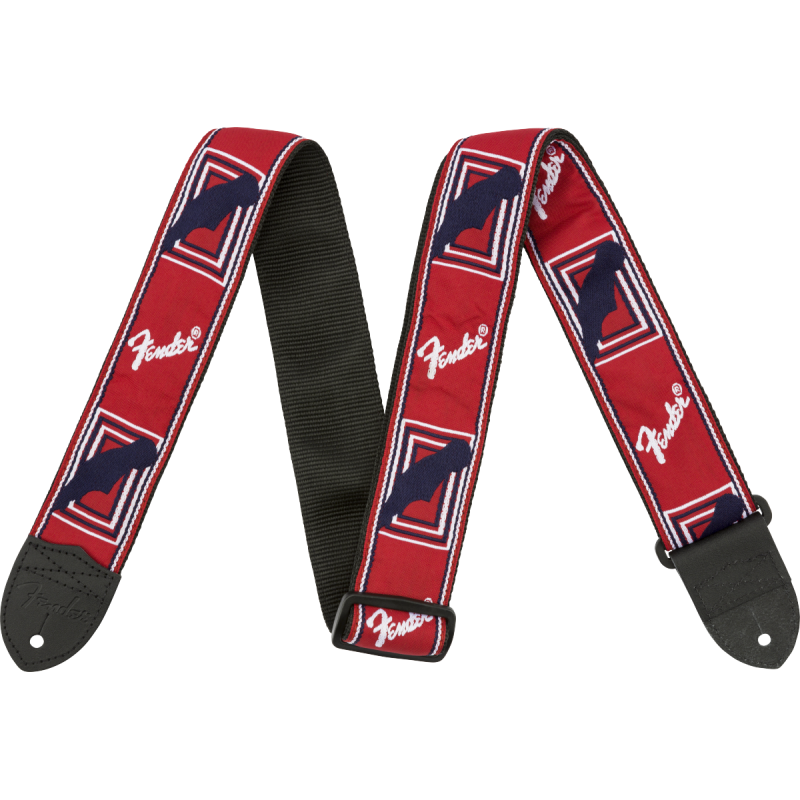 Fender  2" Monogrammed Strap, Red/White/Blue - 1