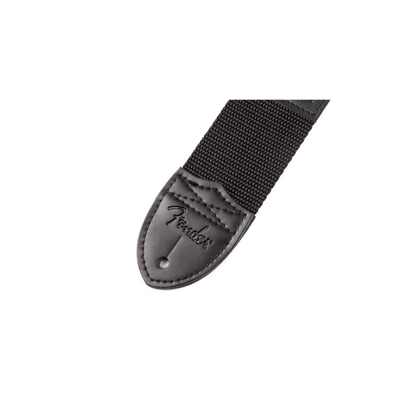 Fender  2" Black Poly Strap w/ Yellow  Logo - 2