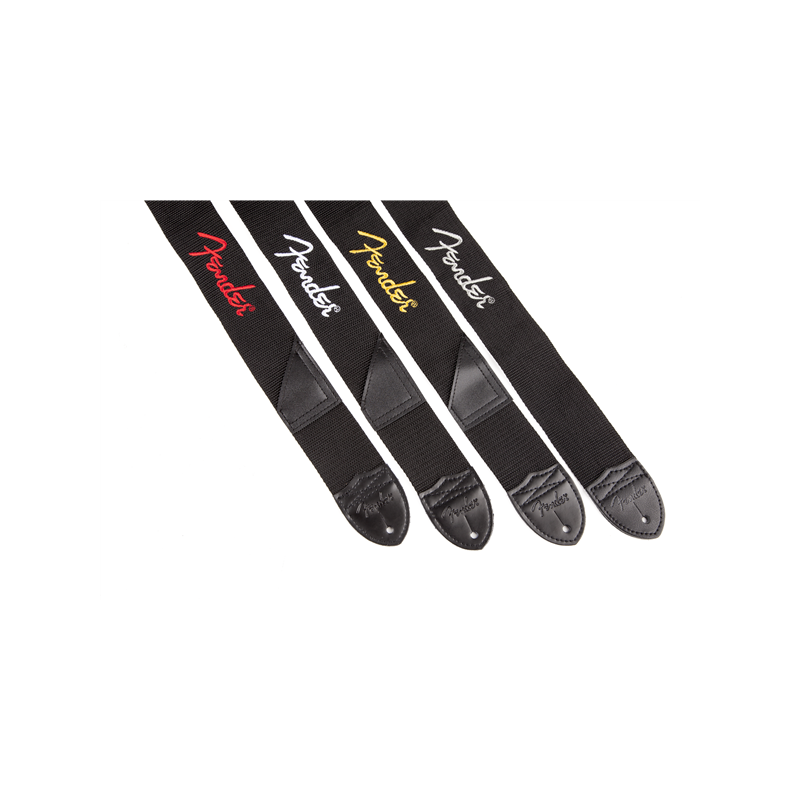 Fender  2" Black Poly Strap w/ Grey  Logo - 3