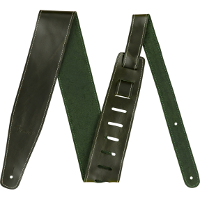 Fender Broken-In Leather Strap, Green 2.5" - 1
