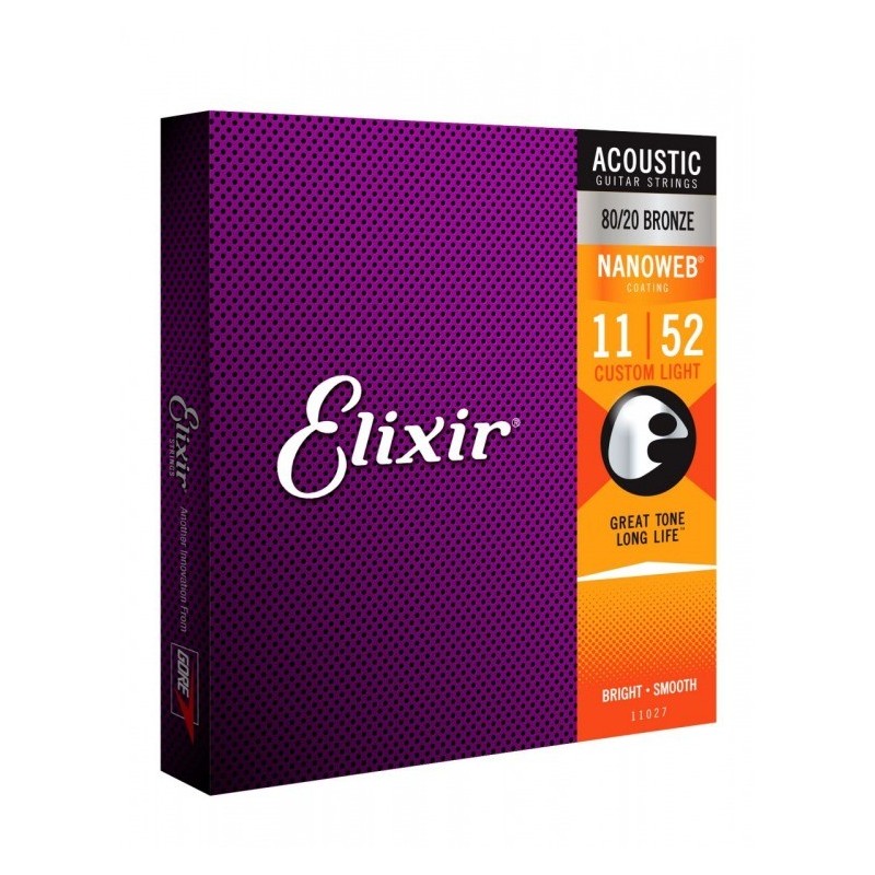 ELIXIR 11027 NanoWeb Bronze 80-20 - Struny do akustyka 11-52