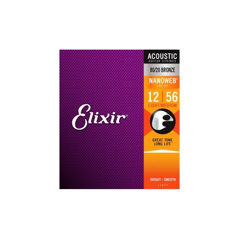 ELIXIR 11077 NanoWeb Bronze 80-20 - Struny do akustyka 12-56