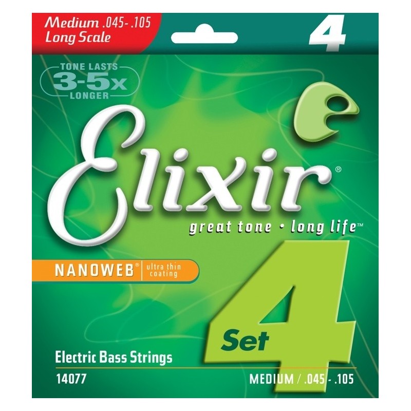 ELIXIR 14077 NanoWeb Bass 4-String - Struny do basu 45-105