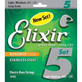 ELIXIR 14782 Bass SS 5-String - Struny do basu 45-135