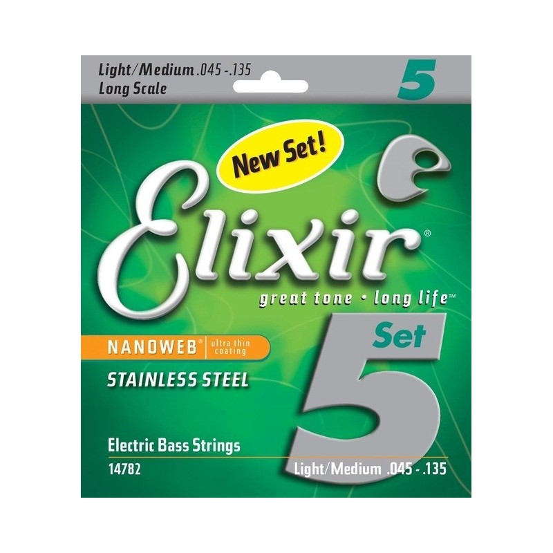 ELIXIR 14782 Bass SS 5-String - Struny do basu 45-135