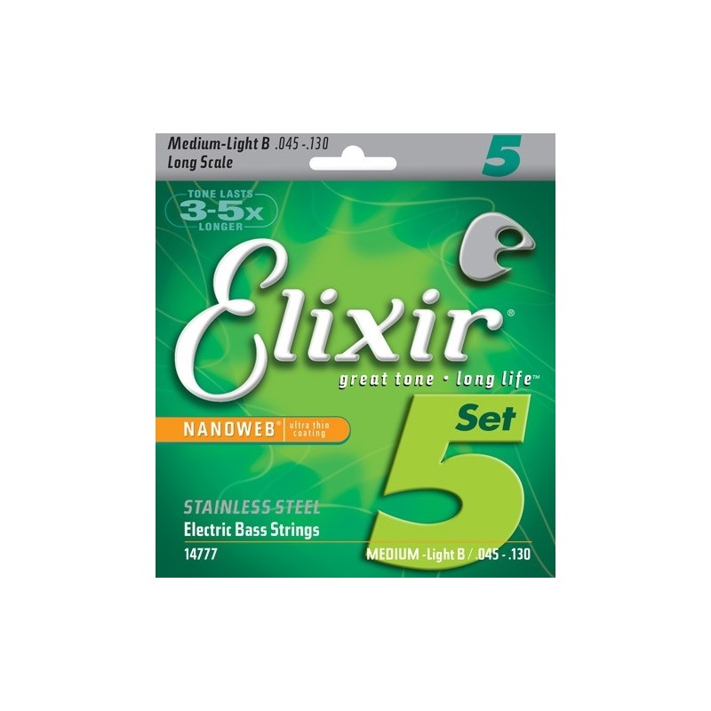 ELIXIR 14777 Bass SS 5-String - Struny do basu 45-130