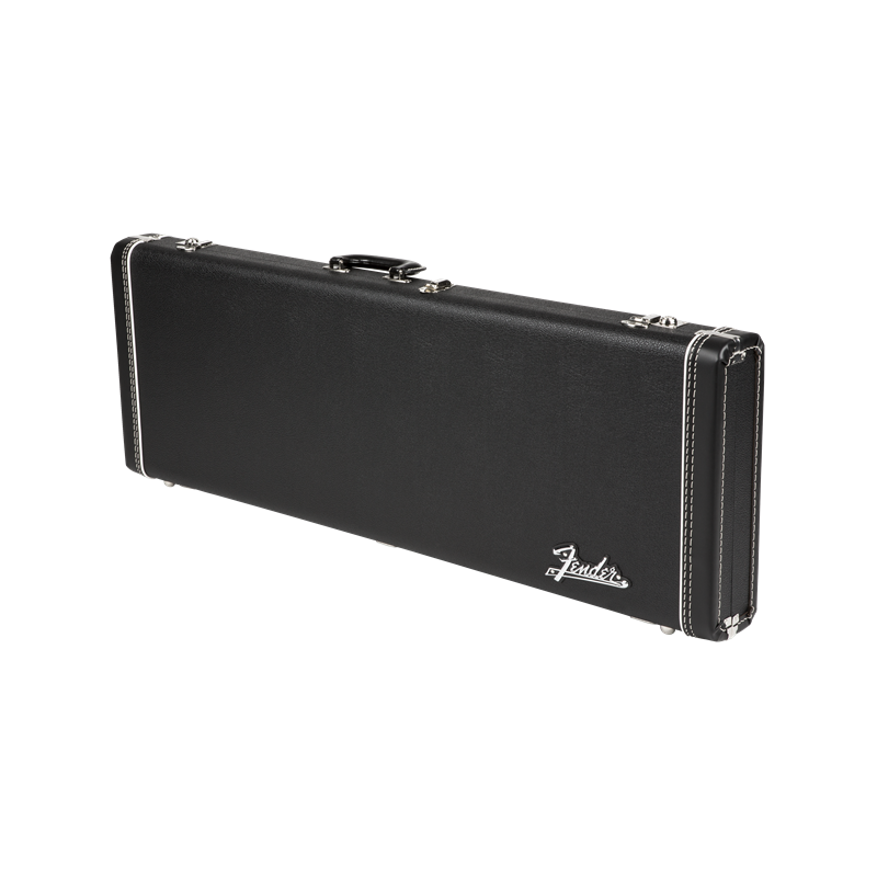 Fender G&G Deluxe Strat/Tele Hardshell Case, Left Handed, Black with Orange Plush Interior - 2