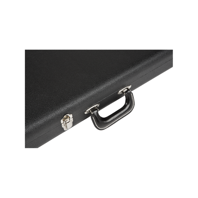 Fender G&G Deluxe Strat/Tele Hardshell Case, Left Handed, Black with Orange Plush Interior - 3