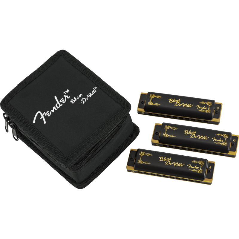 Fender Blues DeVille Harmonicas - 3-Pack with Case - 1
