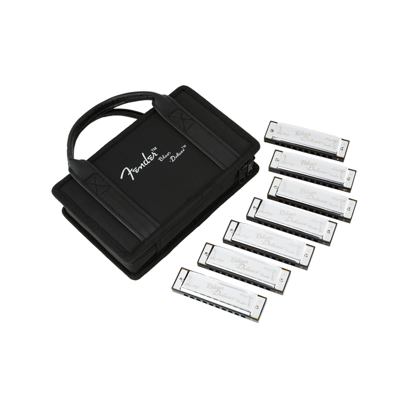 Fender Blues Deluxe Harmonicas 7-Pack with Case - 1