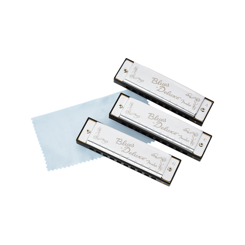 Fender Blues Deluxe Harmonicas 3-Pack with Case - 4