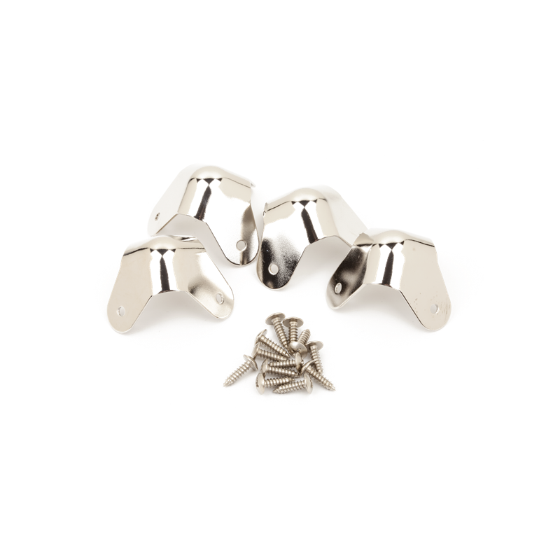 Fender Pure Vintage 3-Screw Mount Amplifier Corners, (4), Nickel - 1