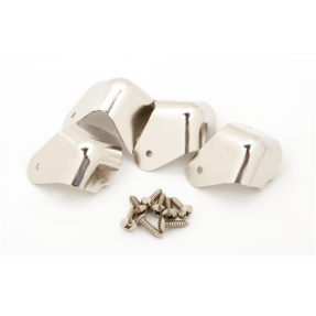 Fender Pure Vintage 2-Screw Mount Amplifier Corners, (4), Nickel - 1