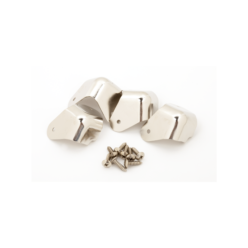 Fender Pure Vintage 2-Screw Mount Amplifier Corners, (4), Nickel - 1