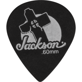 Jackson 551 Leaning Cross Picks, Black, Thin/Med .60mm - 1