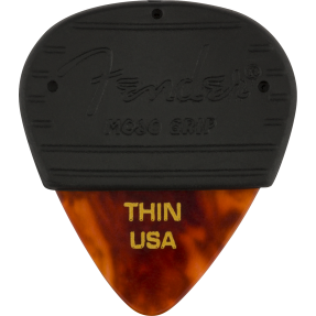 Fender Mojo Grip Picks, Celluloid, Thin, 3-Pack, Tortoiseshell - 1
