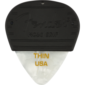 Fender Mojo Grip Picks, Celluloid, Thin, 3-Pack, White Moto - 1