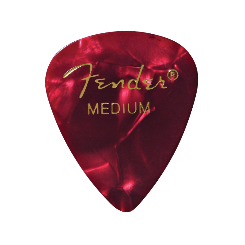Fender Premium Celluloid 351 Shape Picks, Medium, Red Moto, 144-Pack - 1