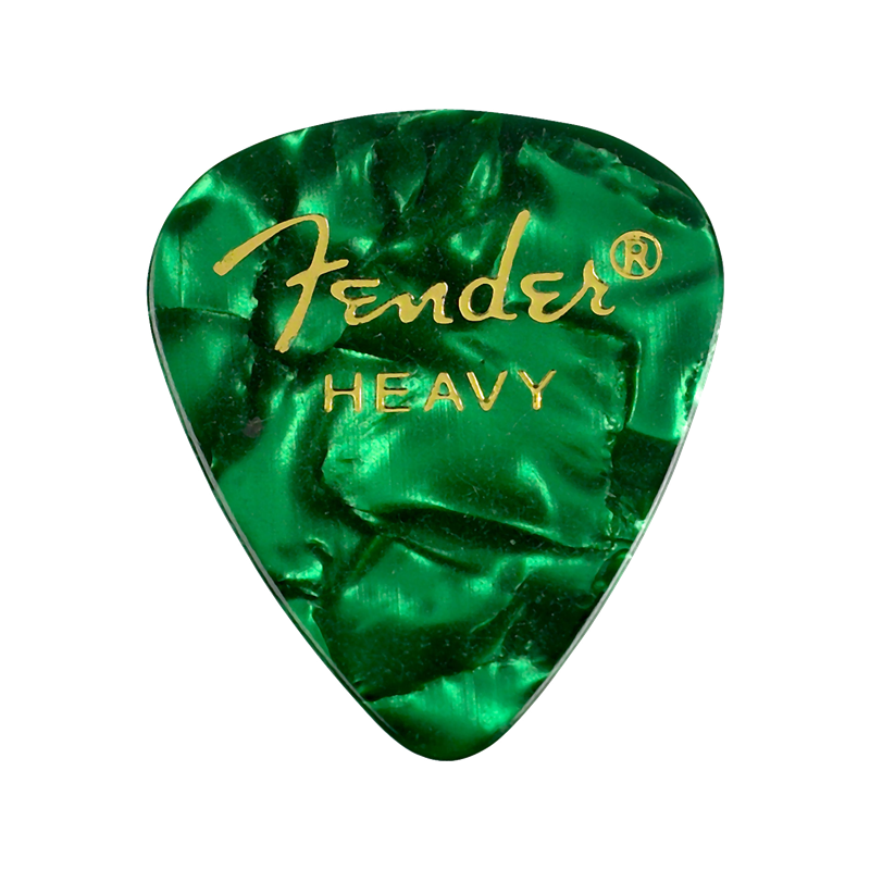 Fender Premium Celluloid 351 Shape Picks, Heavy, Green Moto, 144-Pack - 1