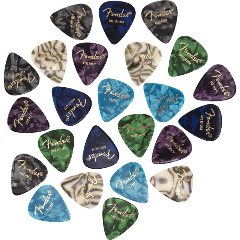 Fender 351 Shape Premium Picks -24 Count Pack, Multi-Color - 1
