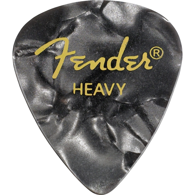 Fender Premium Celluloid 351 Shape Picks, Heavy, Black Moto, 12-Pack - 1