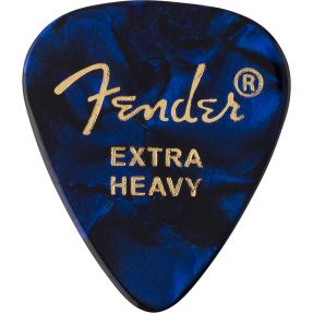 Fender 351 Shape Premium Picks, Extra Heavy, Blue Moto, 12 Count - 1