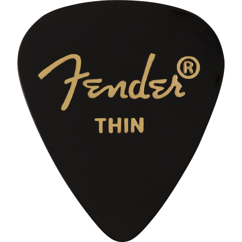 Fender 351 Shape Premium Picks, Thin, Black, 12 Count - 1