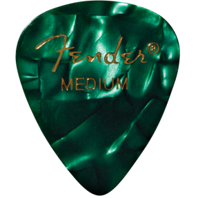 Fender Premium Celluloid 351 Shape Picks, Medium, Green Moto, 12-Pack - 1