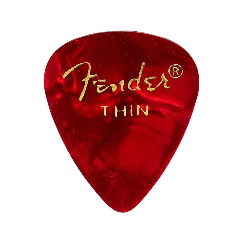Fender Premium Celluloid 351 Shape Picks, Thin, Red Moto, 12-Pack - 1