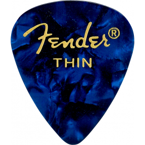 Fender Premium Celluloid 351 Shape Picks, Thin, Blue Moto, 12-Pack - 1