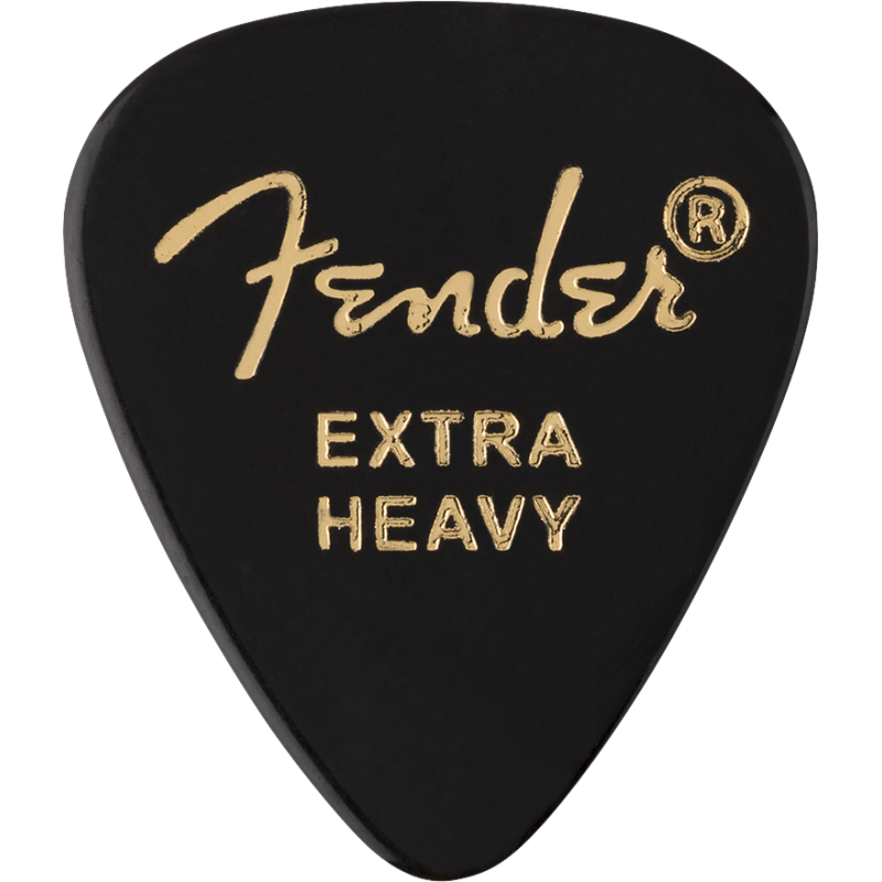 Fender 351 Shape Premium Picks, Extra Heavy, Black, 12 Count - 1