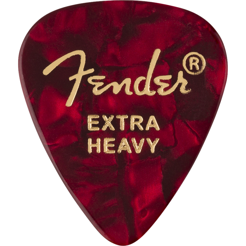 Fender 351 Shape Premium Picks, Extra Heavy, Red Moto, 12 Count - 1
