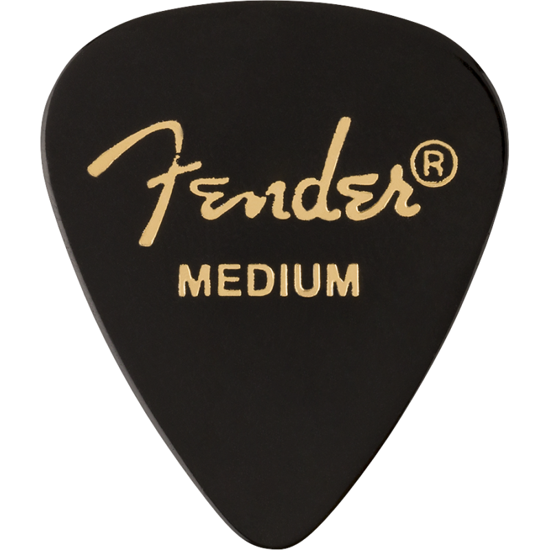 Fender 351 Shape Premium Picks, Medium, Black, 12 Count - 1