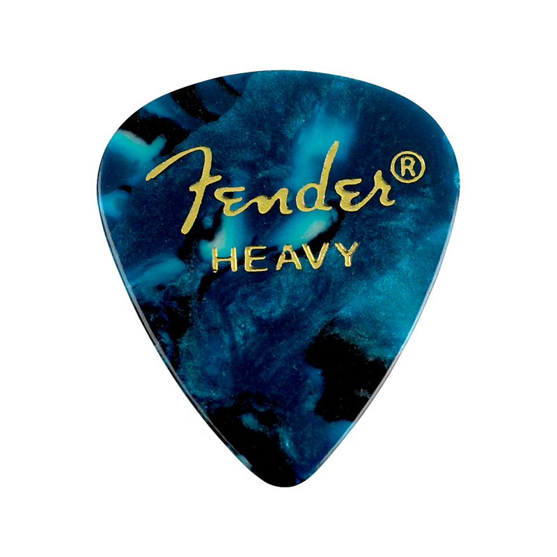 Fender Premium Celluloid 351 Shape Picks, Heavy, Ocean Turquoise, 12-Pack - 1
