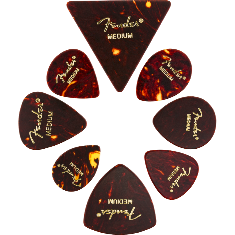 Fender All Shapes, Celluloid Medley, Tortoise Shell, Medium, (8) - 1