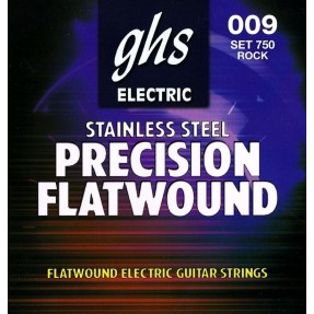 GHS Precison Flatwound - 750 - Electric Guitar String Set, Ultra Light, .009-.042 - 1