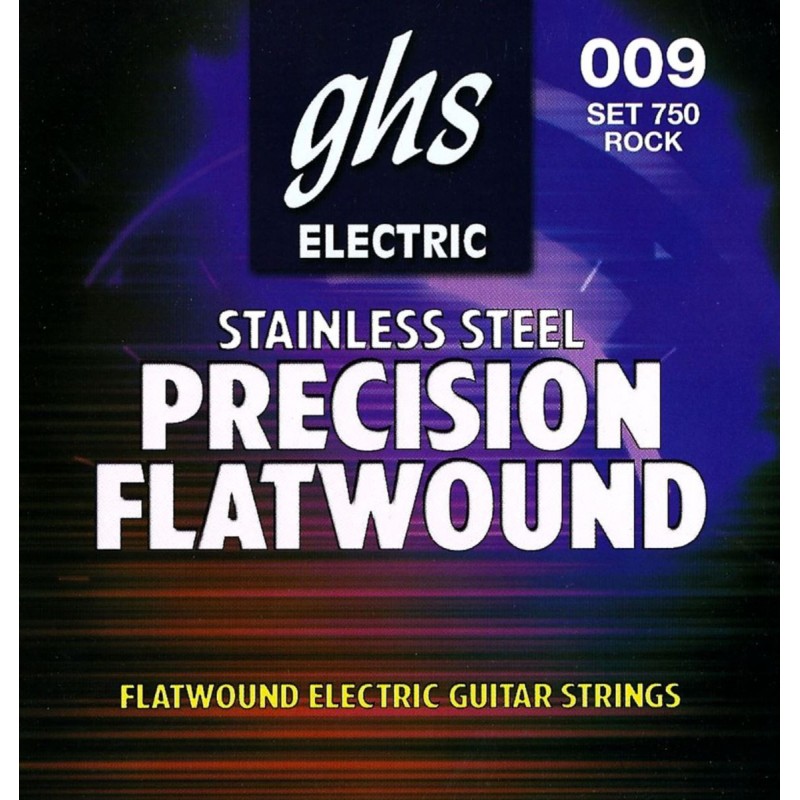 GHS Precison Flatwound - 750 - Electric Guitar String Set, Ultra Light, .009-.042 - 1