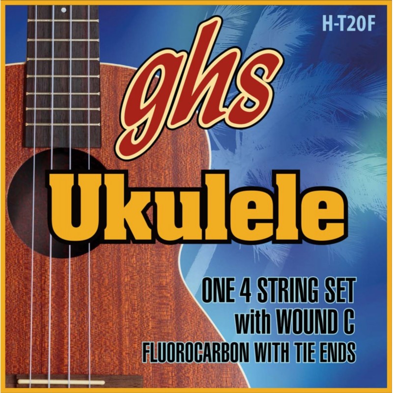 GHS Ukulele Fluorocarbon Tie Ends - H-T20F - Ukulele String Set, Tenor, Fingerstlye - 1