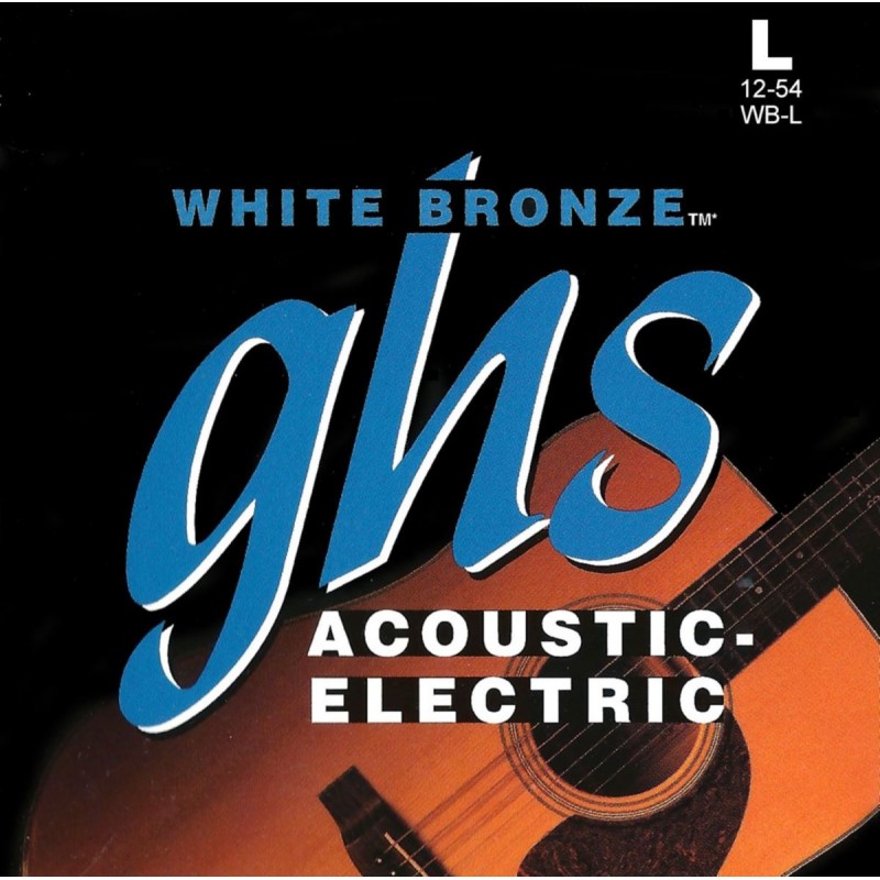 GHS White Bronze - WB-L - Acoustic/Electric Guitar String Set, Standard Light, .012-.054 - 1