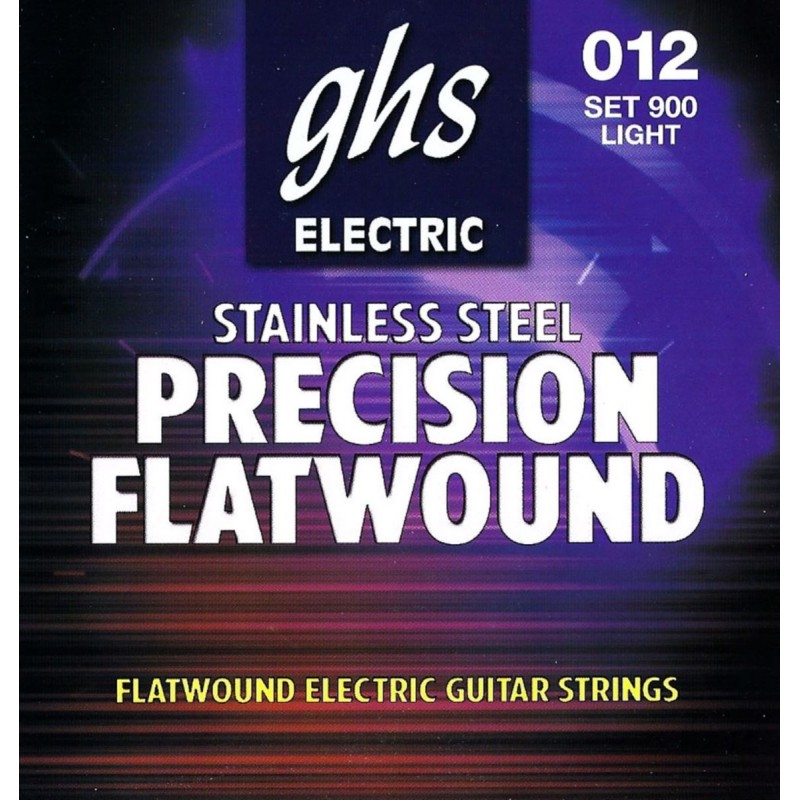 GHS Precison Flatwound - 900 - Electric Guitar String Set, Ultra Light, .012-.050 - 1