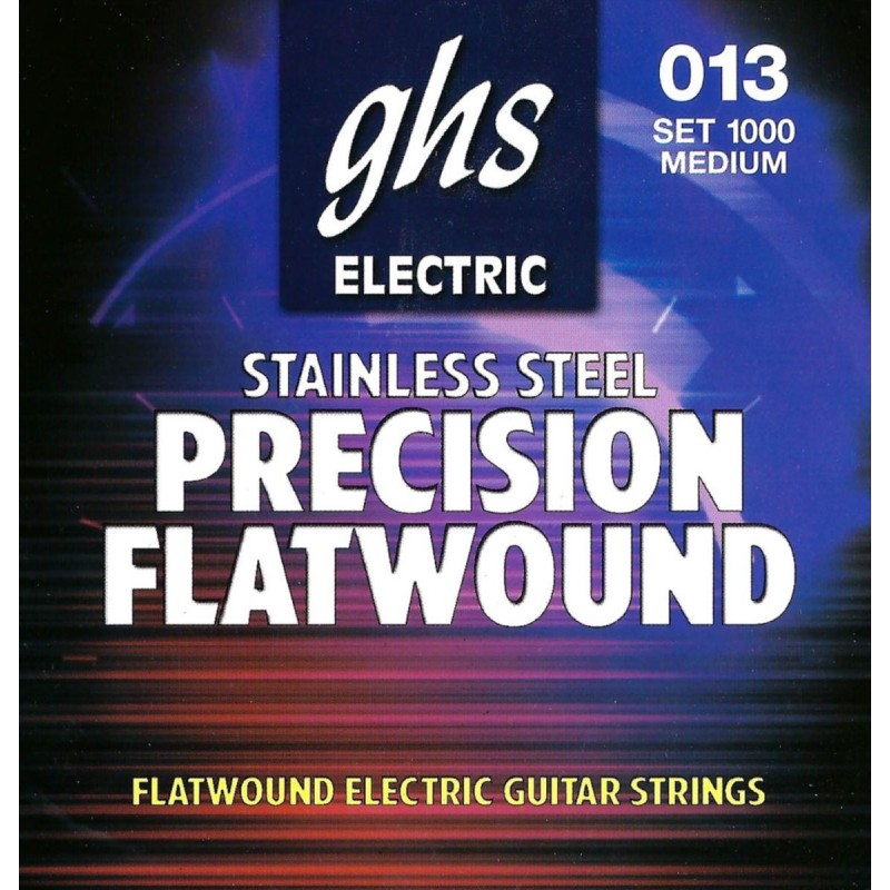 GHS Precison Flatwound - 1000 - Electric Guitar String Set, Ultra Light, .013-.054 - 1