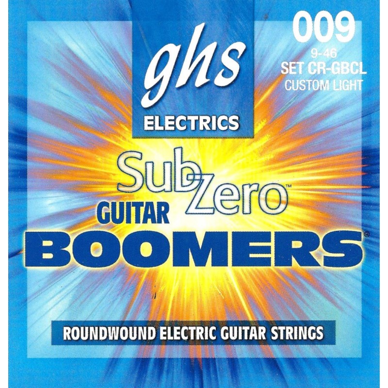 GHS Sub Zero Boomers - CR-GBCL - Electric Guitar String Set, Custom Light, .009-.046 - 1
